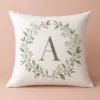 Sage Botanical Initial Personalized Pillow — main illustrative mockup