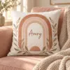 Terracotta Arch Name Personalized Pillow — lifestyle illustrative mockup