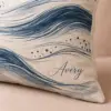 Indigo Quiet Waves Personalized Pillow — detail illustrative mockup