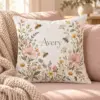 Honeybee Garden Letter Personalized Pillow — lifestyle illustrative mockup