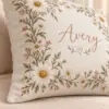 Cottage Daisy Frame Personalized Pillow — detail illustrative mockup