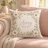 Cottage Daisy Frame Personalized Pillow — lifestyle illustrative mockup