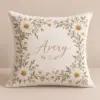 Cottage Daisy Frame Personalized Pillow — main illustrative mockup