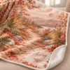 Autumn Fern Path Personalized Throw Blanket — detail illustrative mockup