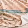 Ocean Shore Name Personalized Throw Blanket — detail illustrative mockup