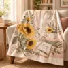 Sunflower Home Notes Personalized Throw Blanket — lifestyle illustrative mockup