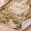 Mossy Woodland Name Personalized Throw Blanket — detail illustrative mockup