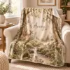 Mossy Woodland Name Personalized Throw Blanket — lifestyle illustrative mockup