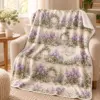 Lilac Garden Rows Personalized Throw Blanket — lifestyle illustrative mockup