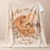 Amber Teddy Name Personalized Throw Blanket — main illustrative mockup