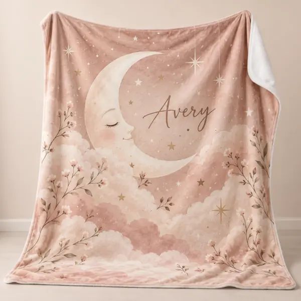 Quiet Moon Keepsake Personalized Throw Blanket — main illustrative mockup