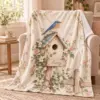 Bluebird First Home Personalized Throw Blanket — lifestyle illustrative mockup
